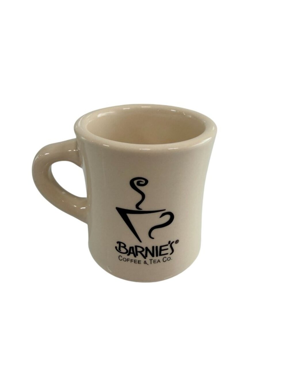 Vintage Barnies Coffee & Tea Co. Beige Ceramic Mug Logo 8oz THICK - Picture 2 of 6